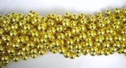 '- No Manufacturer - 60" 12mm Round Metallic Gold Mardi Gras Beads - Case (10 Dozen)