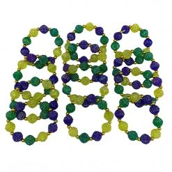 Sale Beads Purple, Green And Yellow With Gold Spacers Berry Bracelet (Dozen)