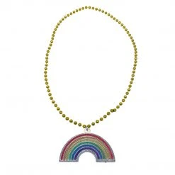 SBDOZEN Beads 40" Gold Bead With Rainbow Medallion (Dozen)