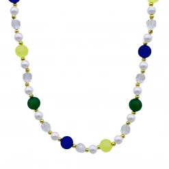 SBDOZEN 40" 18mm Purple, Green And Gold And Pearl Bead Necklace (Dozen) Beads