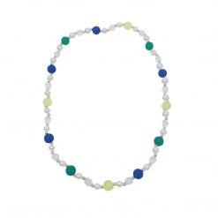 SBDOZEN 40" 18mm Purple, Green And Gold And Pearl Bead Necklace (Dozen) Beads