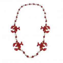 SBDOZEN 40" Crawfish With Red And Pearl White Beads (Dozen)