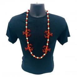 SBDOZEN 40" Crawfish With Red And Pearl White Beads (Dozen) 7 SBDOZEN 40