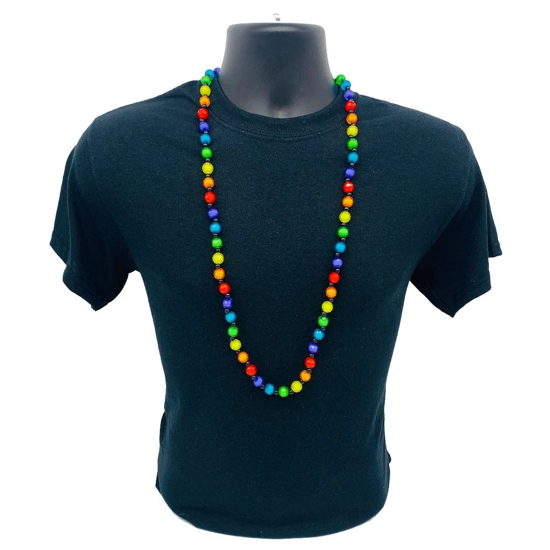 SBDOZEN Beads 38" 12mm Clear Rainbow Bead Necklace (Dozen) SBDOZEN Beads 38" 12mm Clear Rainbow Bead Necklace (Dozen)
