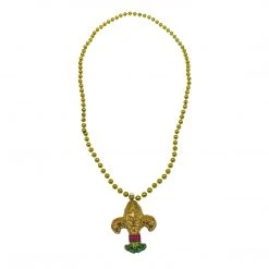 SBDOZEN 33" Purple, Green And Gold Fleur De Lis Mardi Gras Beads (Dozen)