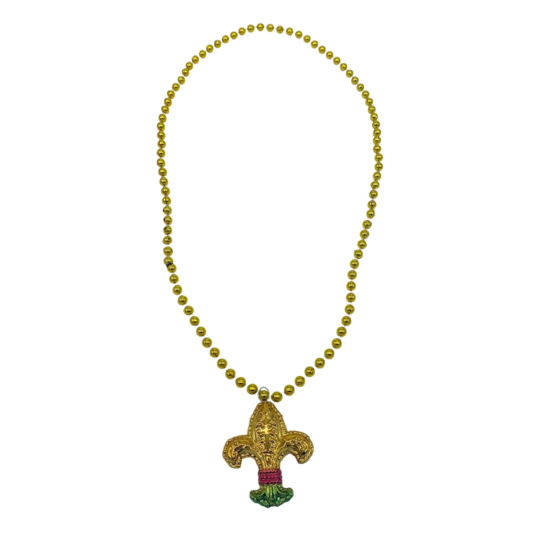 SBDOZEN 33" Purple, Green And Gold Fleur De Lis Mardi Gras Beads (Dozen) 4 SBDOZEN 33" Purple, Green And Gold Fleur De Lis Mardi Gras Beads (Dozen)