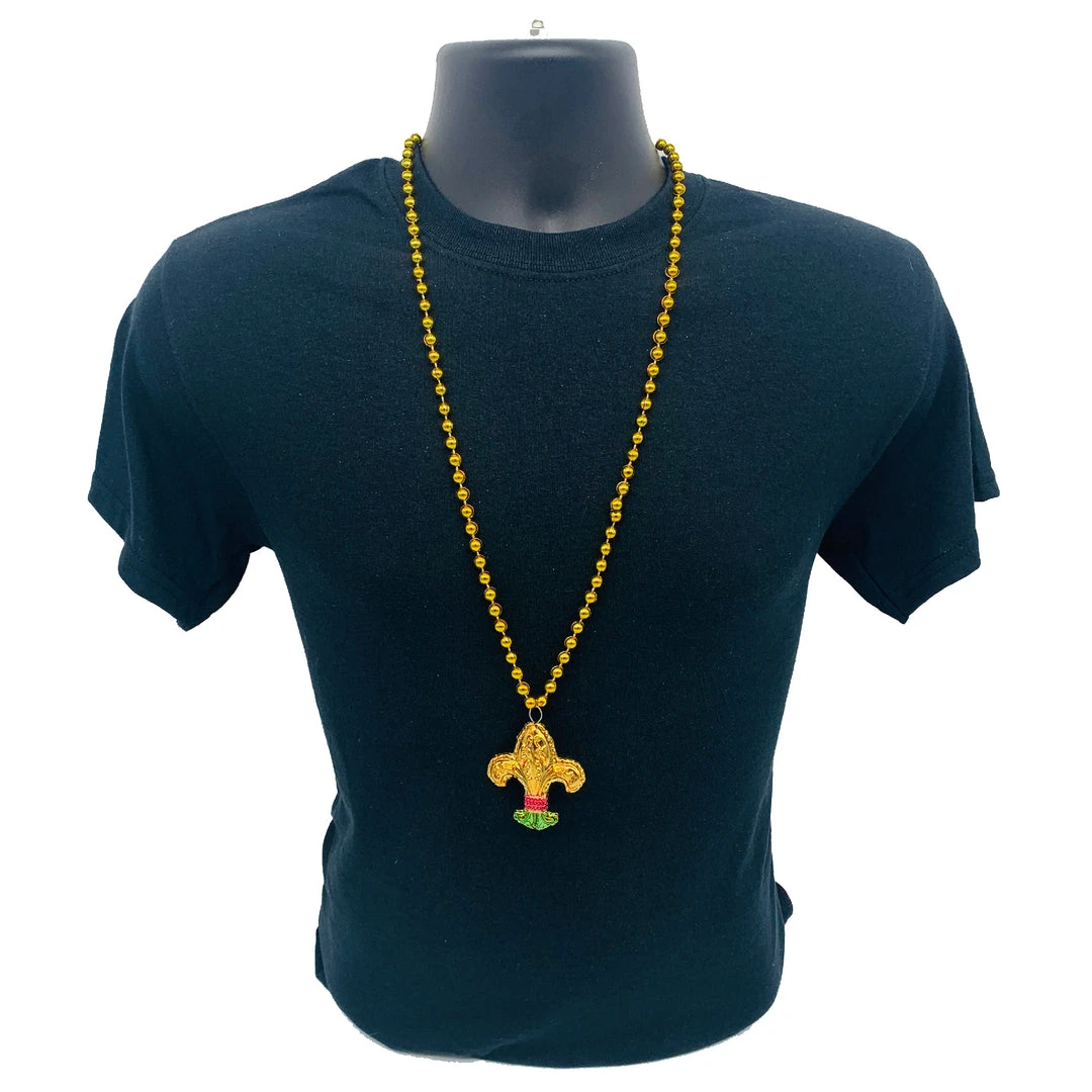 SBDOZEN 33" Purple, Green And Gold Fleur De Lis Mardi Gras Beads (Dozen) 5 SBDOZEN 33" Purple, Green And Gold Fleur De Lis Mardi Gras Beads (Dozen)