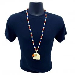 SBDOZEN Beads 36" Eagle Head Medallion Hanging From A Red, White And Blue Bead (Dozen) 7 SBDOZEN Beads 36