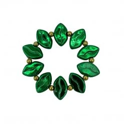 SBDOZEN Beads 7" Green Lips Bracelet (Dozen)