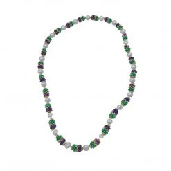SBDOZEN Beads 42" Purple, Green And Gold With White Pearl Mardi Gras Bead (Dozen)