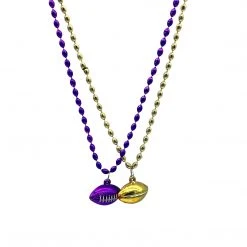 SBDOZEN 33" Purple And Gold Football Mardi Gras Beads (Dozen)