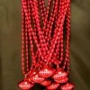 SBDOZEN Beads 33" 6 X 9mm Oval Red Bead With Football Pendant (Dozen)