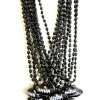 SBDOZEN Beads 33" 6 X 9mm Oval Black Bead With Football Pendant (Dozen)