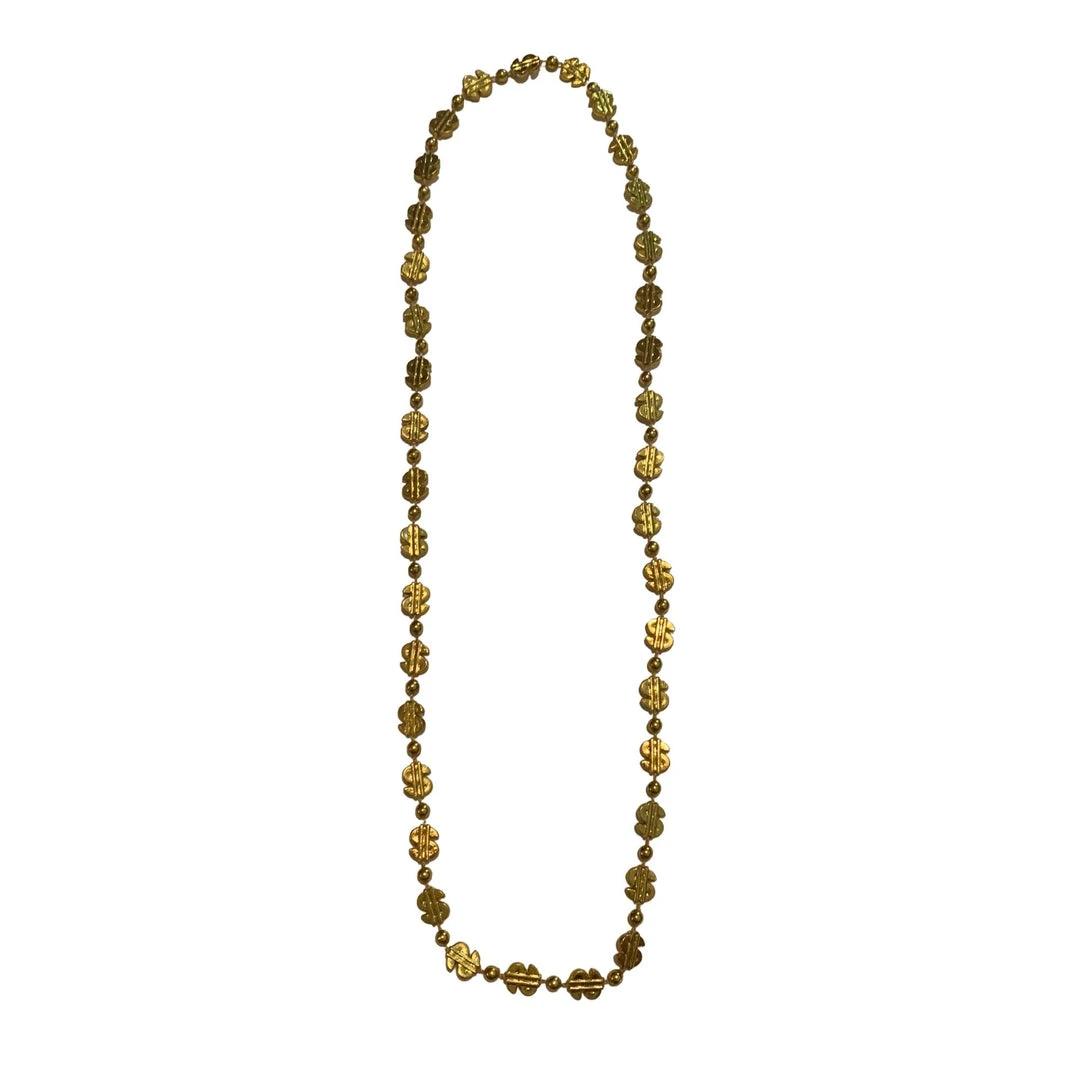 SBDOZEN Beads 36" Dollar Sign Bead Necklace - Assorted Gold And Silver (Dozen) 4 SBDOZEN Beads 36" Dollar Sign Bead Necklace - Assorted Gold And Silver (Dozen)