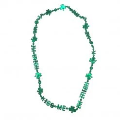 SBDOZEN Beads 36" Kiss Me Im Irish Bead Necklace - Metallic Green (Dozen)