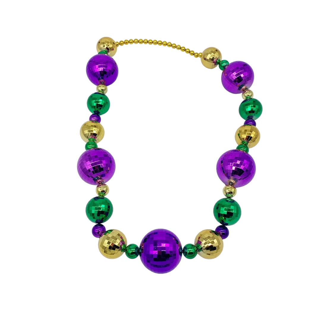 SBDOZEN 44" 20/40/60mm Purple, Green And Gold Globe Necklace (Dozen) 4 SBDOZEN 44" 20/40/60mm Purple, Green And Gold Globe Necklace (Dozen)