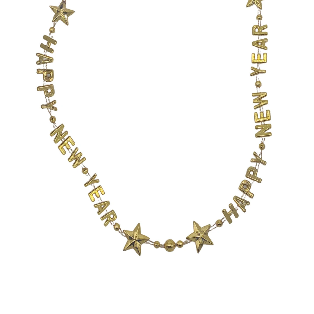 SBDOZEN Beads 36" Happy New Year Bead Necklace - 6 Assorted Colors (Dozen) SBDOZEN Beads 36" Happy New Year Bead Necklace - 6 Assorted Colors (Dozen)