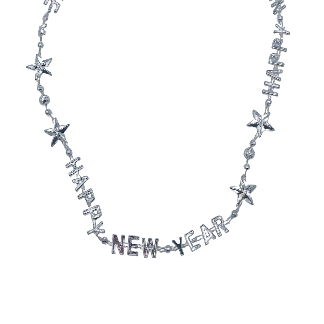 SBDOZEN Beads 36" Happy New Year Bead Necklace - 6 Assorted Colors (Dozen) SBDOZEN Beads 36" Happy New Year Bead Necklace - 6 Assorted Colors (Dozen)