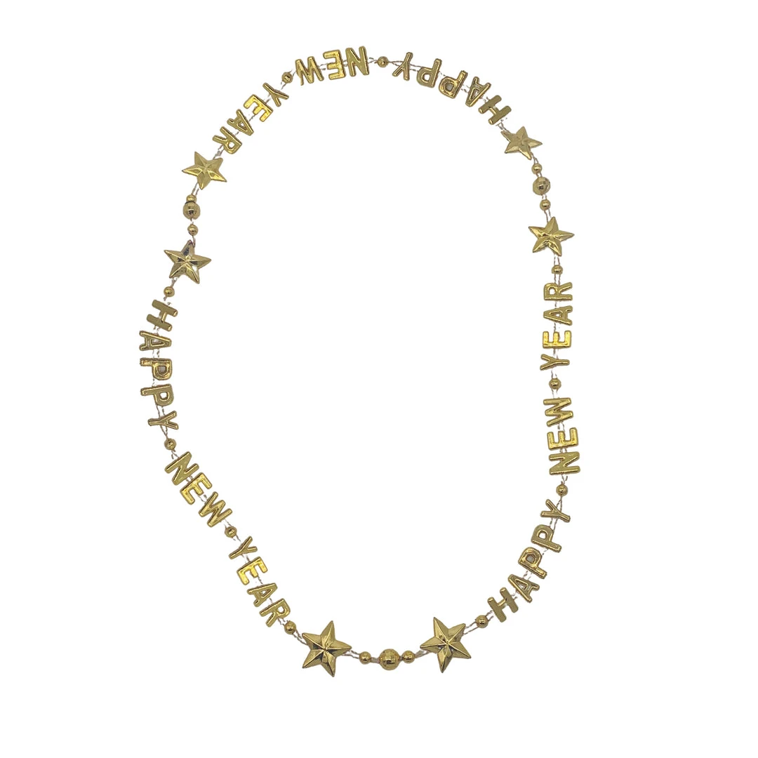 SBDOZEN Beads 36" Happy New Year Bead Necklace - 6 Assorted Colors (Dozen) SBDOZEN Beads 36" Happy New Year Bead Necklace - 6 Assorted Colors (Dozen)