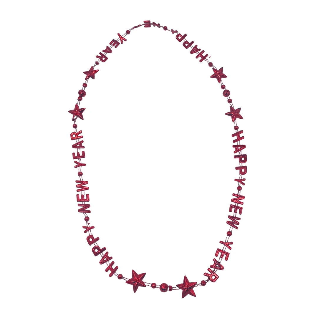 SBDOZEN Beads 36" Happy New Year Bead Necklace - 6 Assorted Colors (Dozen) SBDOZEN Beads 36" Happy New Year Bead Necklace - 6 Assorted Colors (Dozen)