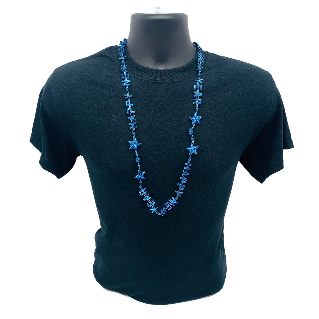 SBDOZEN Beads 36" Happy New Year Bead Necklace - 6 Assorted Colors (Dozen) SBDOZEN Beads 36" Happy New Year Bead Necklace - 6 Assorted Colors (Dozen)