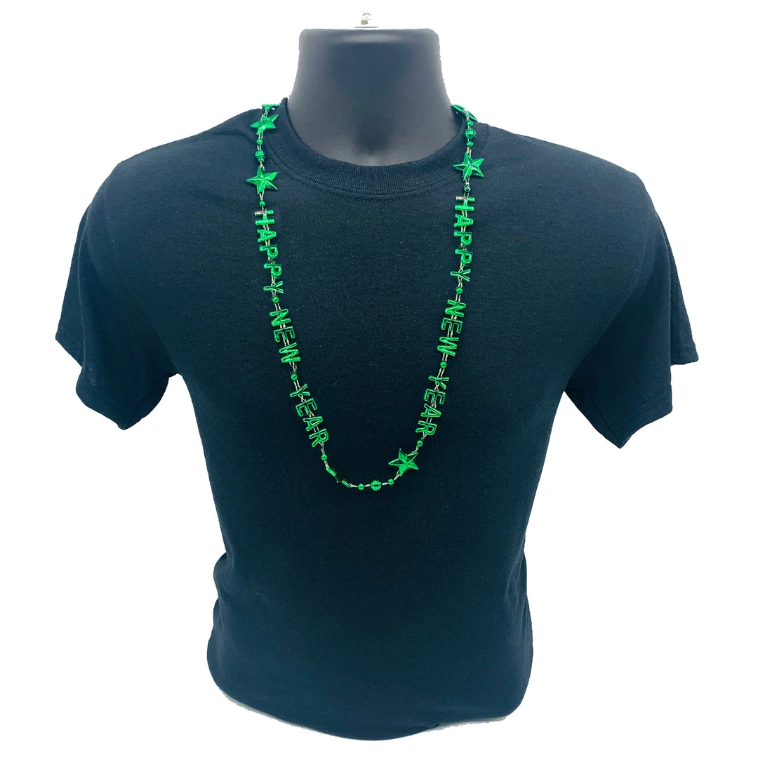 SBDOZEN Beads 36" Happy New Year Bead Necklace - 6 Assorted Colors (Dozen) SBDOZEN Beads 36" Happy New Year Bead Necklace - 6 Assorted Colors (Dozen)