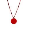 SBDOZEN 33" 7mm Metallic Red Bead Necklace With 2.5" Red Disc (Dozen) Beads