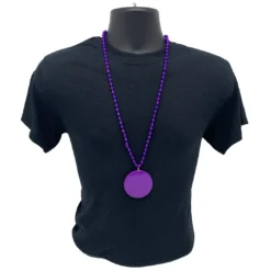 SBDOZEN Beads 33" 7mm Metallic Purple Bead Necklace With 2.5" Purple Disc (Dozen) 4 SBDOZEN Beads 33