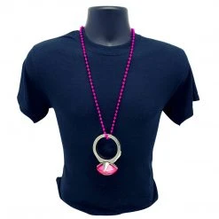 SBDOZEN 33" 7mm Hot Pink Jumbo Diamond Ring Necklace (Dozen) Beads 7 SBDOZEN 33