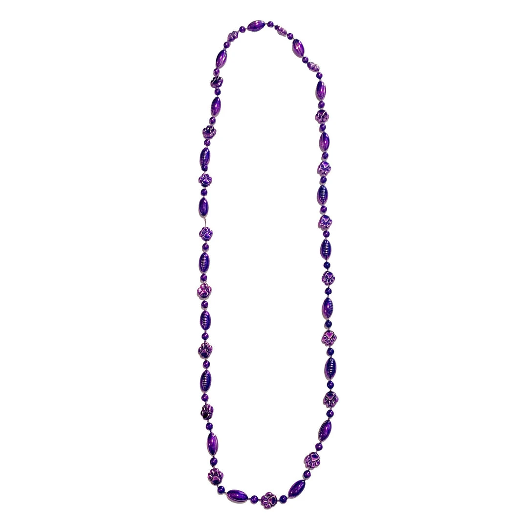 SBDOZEN 36" Purple/Gold Tiger Paw And Football Necklace (Dozen) 5 SBDOZEN 36" Purple/Gold Tiger Paw And Football Necklace (Dozen)