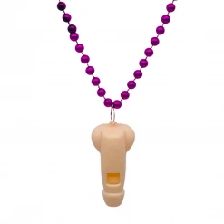 SBDOZEN 33" 7mm Metallic Hot Pink Willy Whistle Necklace (Dozen)