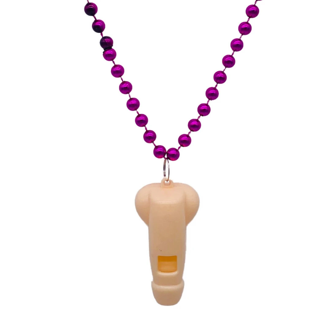 SBDOZEN 33" 7mm Metallic Hot Pink Willy Whistle Necklace (Dozen) 3 SBDOZEN 33" 7mm Metallic Hot Pink Willy Whistle Necklace (Dozen)