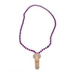 SBDOZEN 33" 7mm Metallic Hot Pink Willy Whistle Necklace (Dozen)