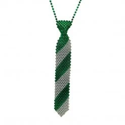 SBDOZEN Green And Silver Beaded Tie (Dozen)