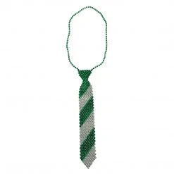 SBDOZEN Green And Silver Beaded Tie (Dozen)