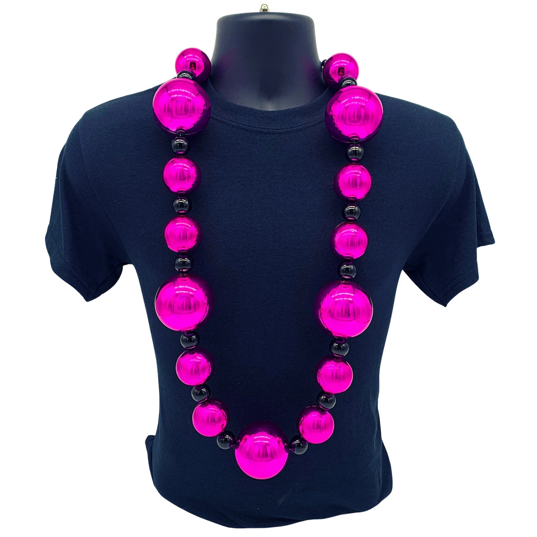 SBDOZEN 44" 20/40/60mm Balls Black And Hot Pink (Dozen) Beads 5 SBDOZEN 44" 20/40/60mm Balls Black And Hot Pink (Dozen) Beads