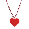 SBDOZEN 33" 8 X 9mm Metallic Red Heart Bead With Plastic Heart Medallion (Dozen) 2 SBDOZEN 33" 8 X 9mm Metallic Red Heart Bead With Plastic Heart Medallion (Dozen)