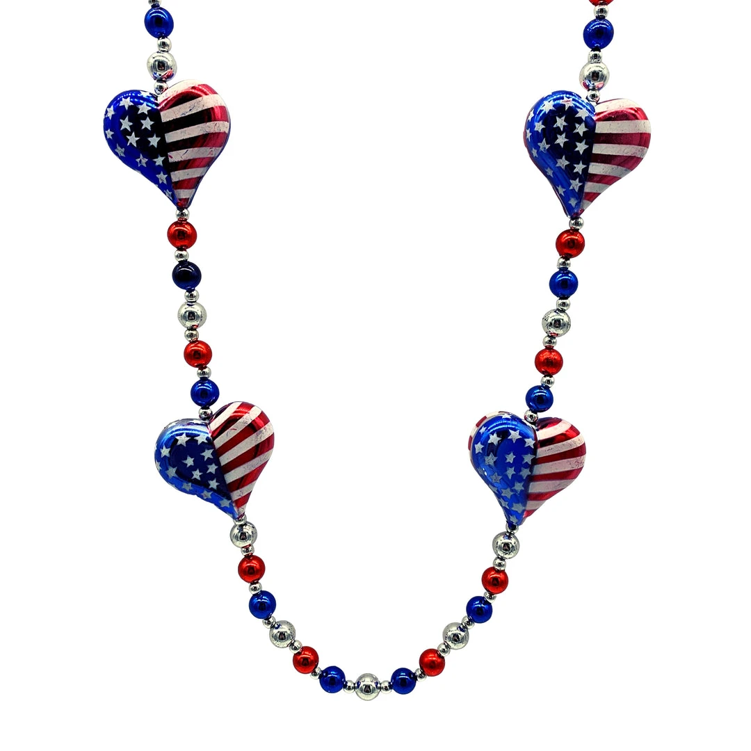 SBDOZEN 40" U.S. Flag Heart Necklace (Dozen) 3 SBDOZEN 40" U.S. Flag Heart Necklace (Dozen)