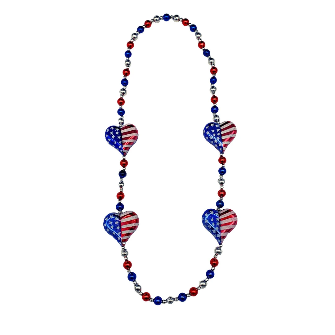SBDOZEN 40" U.S. Flag Heart Necklace (Dozen) 4 SBDOZEN 40" U.S. Flag Heart Necklace (Dozen)
