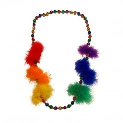 SBDOZEN Beads 48" 12mm Multicolor Metallic Necklace With Multicolor Feather Inserts (Dozen)