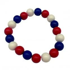 Sale Red, White And Blue Bead Bracelet (Dozen) Beads