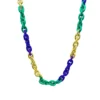 SBDOZEN 40" Purple, Green And Gold Chain Metallic Mardi Gras Beads (Dozen)