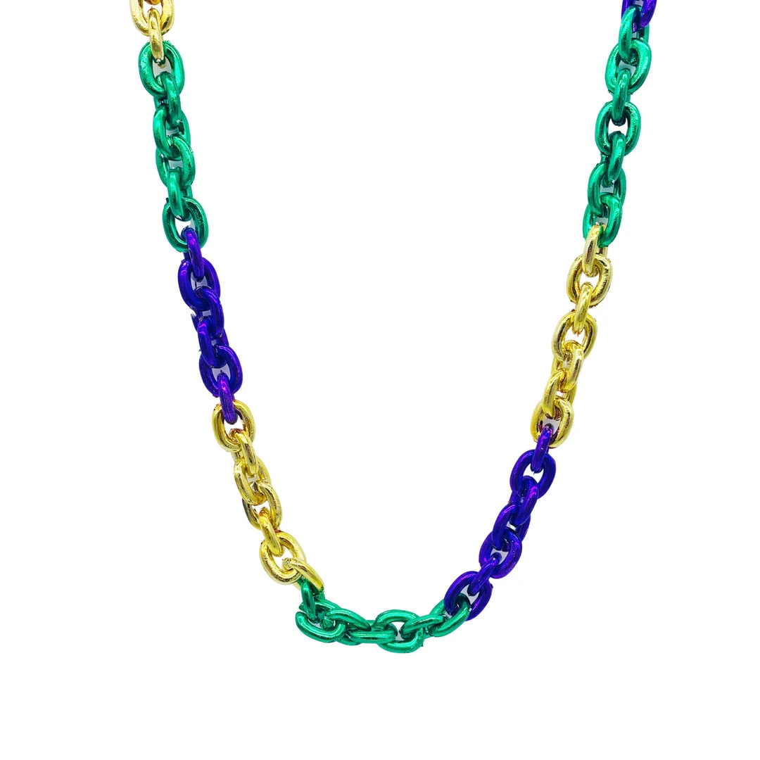 SBDOZEN 40" Purple, Green And Gold Chain Metallic Mardi Gras Beads (Dozen) 3 SBDOZEN 40" Purple, Green And Gold Chain Metallic Mardi Gras Beads (Dozen)