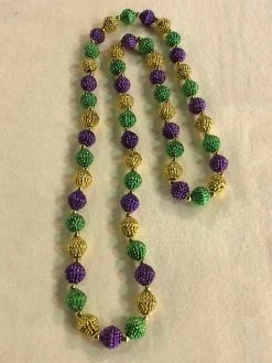 SB25075 Purple, Green And Gold Berry Bead Necklace (Each)