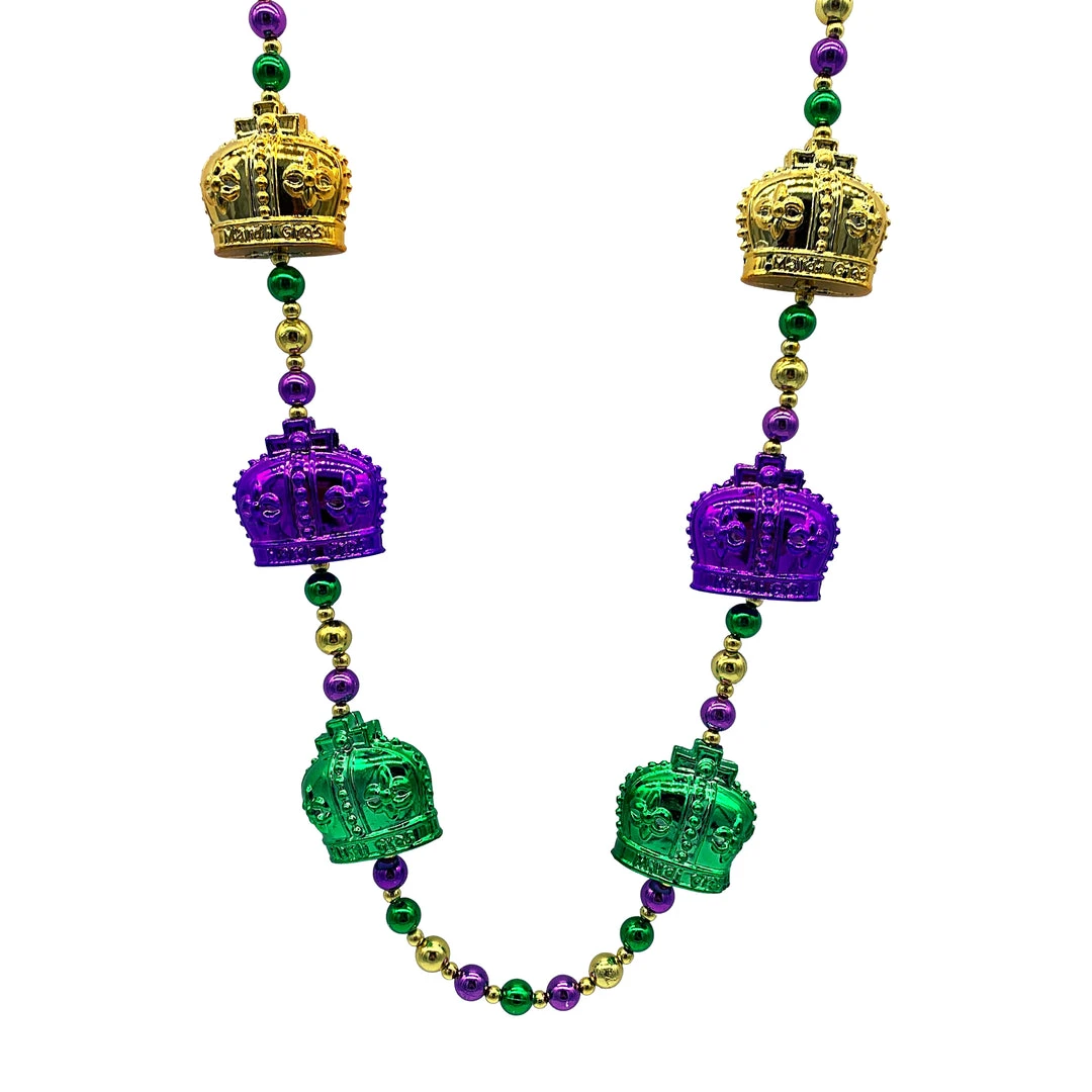 SB25791 Purple, Green And Gold Necklace With Crowns (Each) 3 SB25791 Purple, Green And Gold Necklace With Crowns (Each)