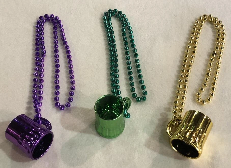 Plush Appeal, LLC 33" Purple, Green And Gold Assorted Beer Mug Necklace (Each) Beads 3 Plush Appeal, LLC 33" Purple, Green And Gold Assorted Beer Mug Necklace (Each) Beads
