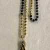 SBDOZEN Black And Gold Fleur De Lis On Black And Gold Necklace (Dozen) Beads