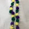 SBDOZEN Beads 42" Purple, Green And Yellow Pom Pom Necklace (Dozen)