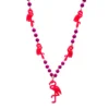 SB22500 42" Flamingo Necklace Hot Pink Beads With Pearl Insets (Each) 1 SB22500 42" Flamingo Necklace Hot Pink Beads With Pearl Insets (Each)