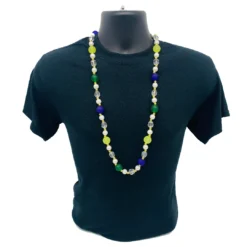 SB21250 40" 18mm Purple, Green And Gold And Pearl Bead Necklace (Each) Beads 4 SB21250 40